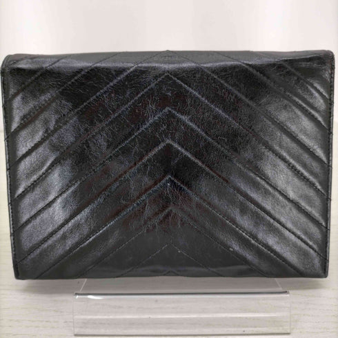 イヴサンローラン Yves Saint Laurent Vステッチ レザークラッチバッグ レディース