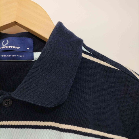 フレッドペリー FRED PERRY 鹿の子ボーダーポロシャツ メンズ import:M