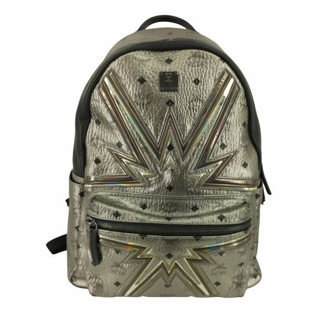 エムシーエム MCM Stark Cyber Flash Medium Backpack Silver メンズ