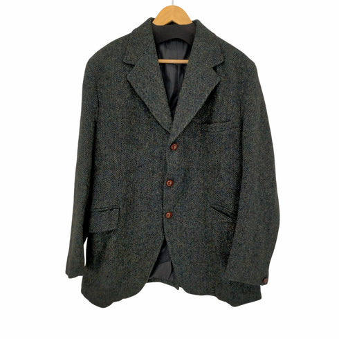 ハリスツイード Harris Tweed 60S ウール ツイード 3Bテーラードジャケット クルミボタン メンズ
