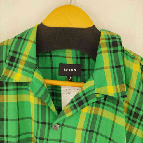 ビームス BEAMS オープンカラーコットン S/S チェックシャツ メンズ JPN:S