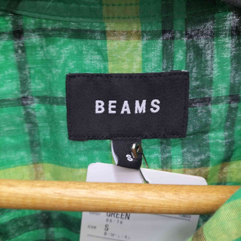 ビームス BEAMS オープンカラーコットン S/S チェックシャツ メンズ JPN:S