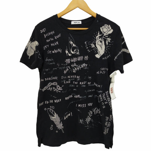 リプレイ REPLAY 英字プリントクルーネックTシャツ Y2K メンズ