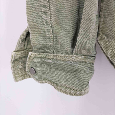 ザラ ZARA DENIM OVERSHIRT バックプリント デニム シャツ ジャケット メンズ import:M