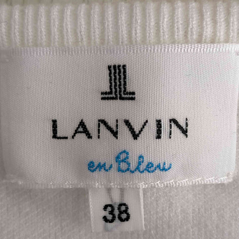 ランバンオンブルー LANVIN en Bleu レース切り替え Vネック 半袖ニット レディース 38