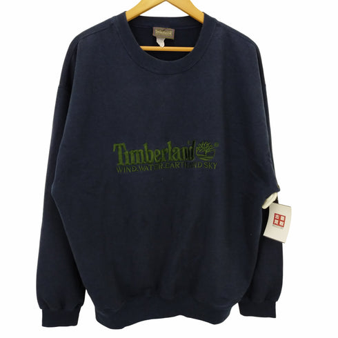 ティンバーランド Timberland フロントロゴ刺繍バイカラークルーネックスウェットシャツ メンズ