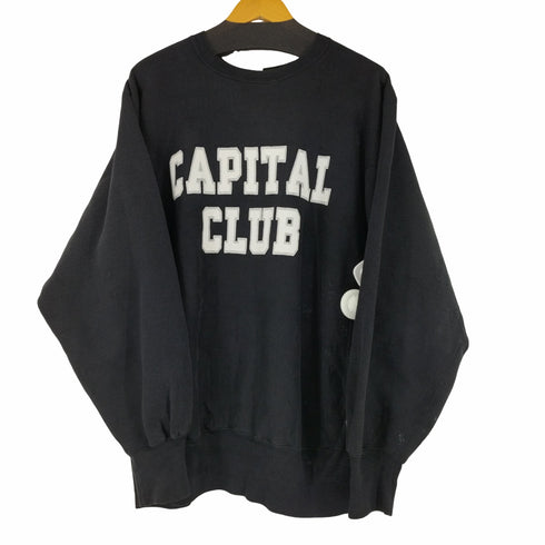 チャンピオン Champion 90s 後期 MADE IN USA REVERSE WEAVE 2段発泡プリントスウェット CAPITAL CLUB メンズ import:XL