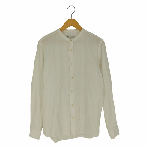 ザラ ZARA TEXTURED LINEN-COTTON SHIRT テクスチャードリネンコットンシャツ メンズ import:M
