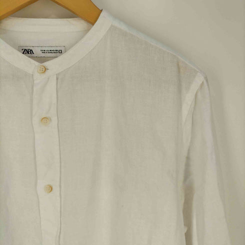 ザラ ZARA TEXTURED LINEN-COTTON SHIRT テクスチャードリネンコットンシャツ メンズ import:M