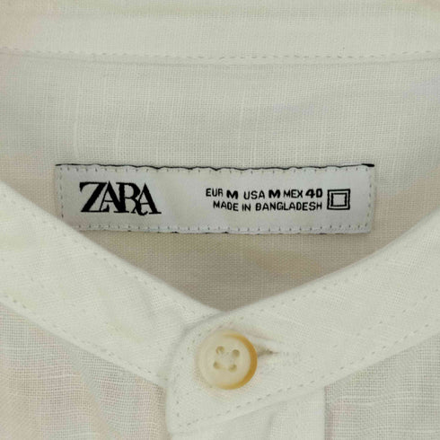 ザラ ZARA TEXTURED LINEN-COTTON SHIRT テクスチャードリネンコットンシャツ メンズ import:M