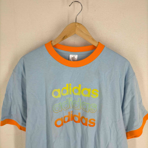 アディダス adidas 00S ロゴプリントクルーネックリンガーTシャツ メンズ JPN:M