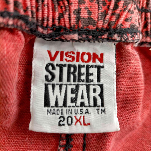 ヴィジョンストリートウェア VISION STREET WEAR USA製 総柄 ロゴプリント イージーパンツ メンズ JPN:XL