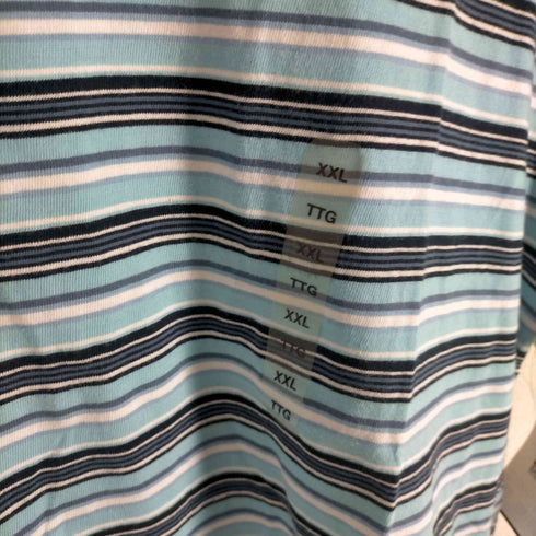 ギャップ Gap 00S OLD マルチボーダープリントクルーネックTシャツ メンズ XXL