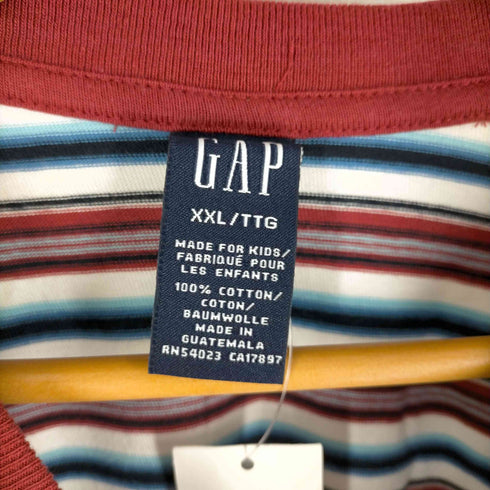 ギャップ Gap 00S OLD マルチボーダープリントクルーネックTシャツ メンズ JPN:XXL