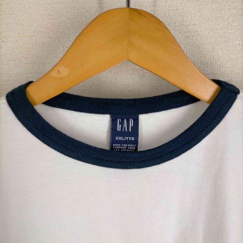 ギャップ Gap 00S OLD アーチロゴクルーネックリンガーTシャツ メンズ XXL