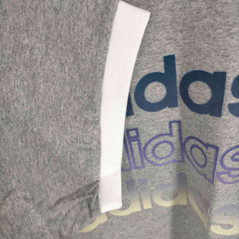 アディダス adidas 00S ロゴプリントクルーネックリンガーTシャツ メンズ XO
