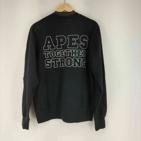 アベイシングエイプ A BATHING APE APES TOGETHER STRONG 前Vラグランスウェット メンズ JPN:M