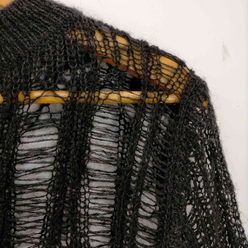 voltage control filter Openwork Mohair Knit Top / Black レディース FREE