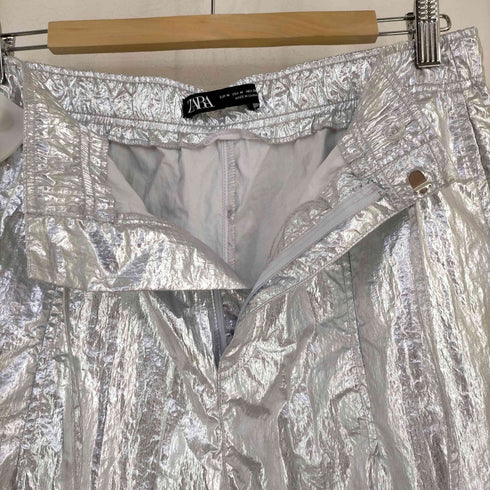 ザラ ZARA METALLIC PARACHUTE PANTS レディース M