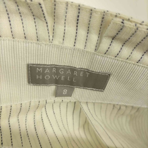 マーガレットハウエル MARGARET HOWELL イタリア製 リネン コットン ストライプ スカート レディース 8