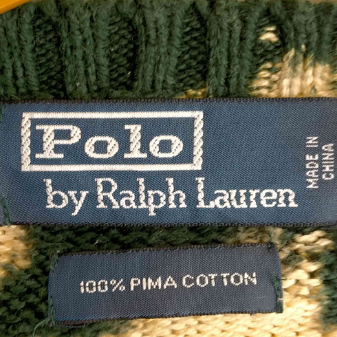 ポロラルフローレン POLO RALPH LAUREN ブリーチ加工 コットンニット メンズ import:XL