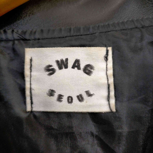 SWAG SEOUL フェイクレザー フライトジャケット メンズ