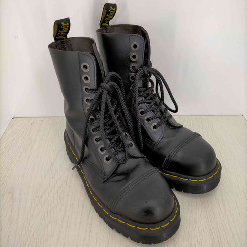 ドクターマーチン Dr.Martens 10ホール厚底ブーツ スチールトゥ アイレット レディース UK:4
