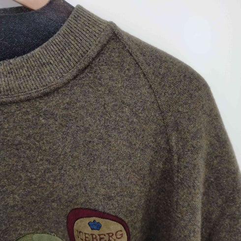 アイスバーグ ICEBERG イタリア製フロント刺繍 デザインニット メンズ JPN:L