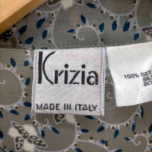 - KRIZIA イタリア製リーフデザインシルクシャツ レディース JPN:38