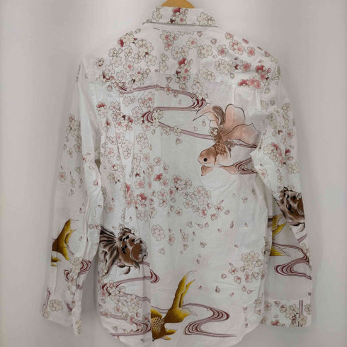 japanese classic script 花旅楽団 桜吹雪プリント L/S シャツ メンズ JPN:M