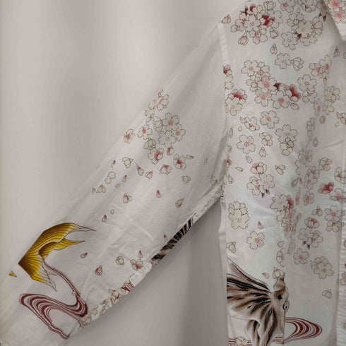 japanese classic script 花旅楽団 桜吹雪プリント L/S シャツ メンズ JPN:M