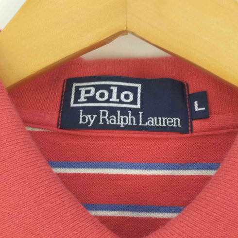 ポロバイラルフローレン Polo by RALPH LAUREN ポニー刺繍ロゴ ボーダー ポロシャツ メンズ import:L