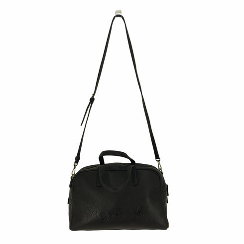 アニエスベーボヤージュ agnes b. VOYAGE エンボス ロゴ ボストン バッグ 2WAY COW LEATHER 牛革 レディース FREE