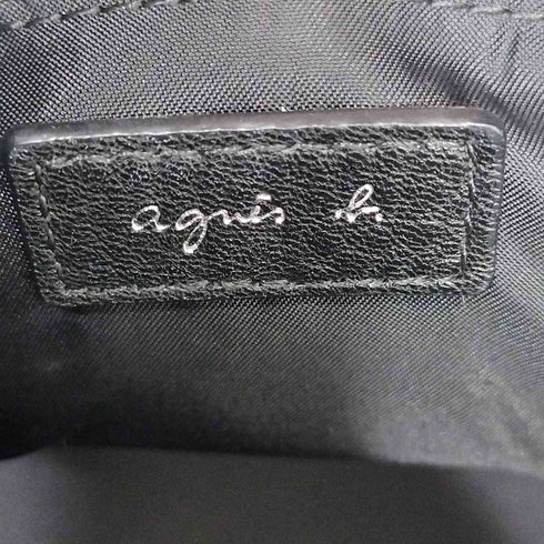 アニエスベーボヤージュ agnes b. VOYAGE エンボス ロゴ ボストン バッグ 2WAY COW LEATHER 牛革 レディース FREE
