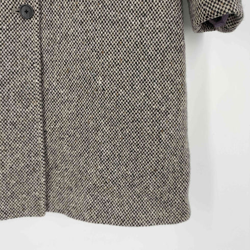 ジェイクルー J.CREW 総柄 フラップポケット ウール ステンカラーコート レディース