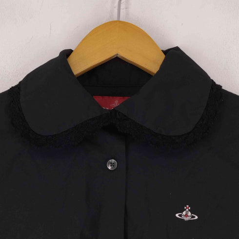 ヴィヴィアンウエストウッドレッドレーベル Vivienne Westwood RED LABEL オーブ刺繍 コットンブロードレースシャツ レディース JPN:M