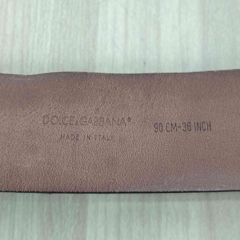 ドルチェアンドガッバーナ DOLCE&GABBANA MADE IN ITALY ロゴバックルクロコ型押しレザーベルト メンズ 90cm-36INCH