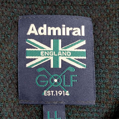 アドミネラルゴルフ Admiral GOLF ウール混 Vネック 刺繍ロゴ ニットベスト メンズ LL