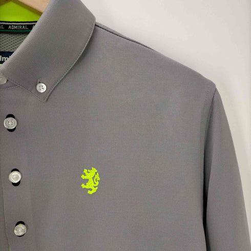 アドミネラルゴルフ Admiral GOLF 刺繍ロゴ ボタンダウン 長袖ポロシャツ メンズ LL