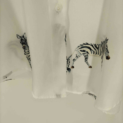 ザラ ZARA ゼブラ アニマル柄 サテン L/S シャツ レディース import:S