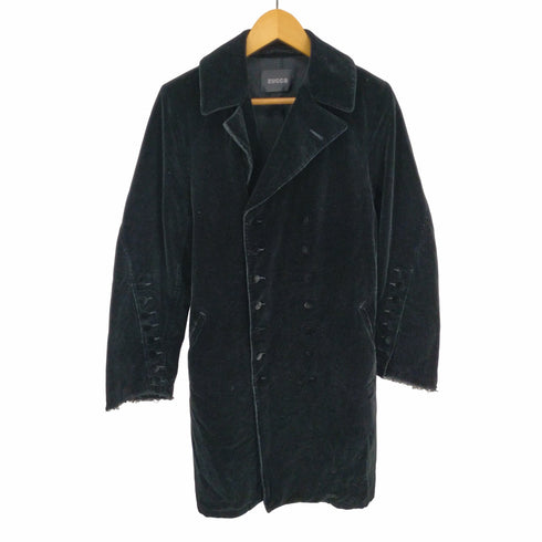 ズッカ ZUCCa 00s ベロア地ダブルチェスターコート レディース JPN:M