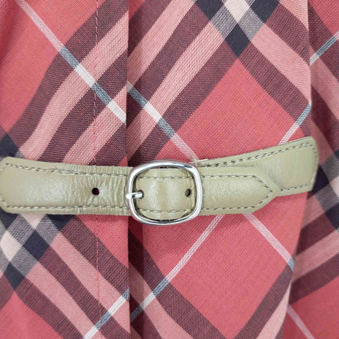 バーバリーブルーレーベル BURBERRY BLUE LABEL ノバチェックスカート レザー レディース DE:38