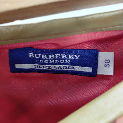 バーバリーブルーレーベル BURBERRY BLUE LABEL ノバチェックスカート レザー レディース DE:38