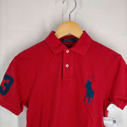 ポロラルフローレン POLO RALPH LAUREN CUSTOM SLIM FIT ビックポニー刺しゅう 鹿の子ポロシャツ メンズ JPN:S
