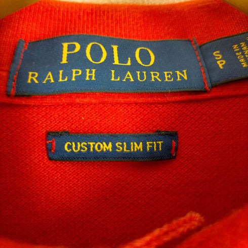 ポロラルフローレン POLO RALPH LAUREN CUSTOM SLIM FIT ビックポニー刺しゅう 鹿の子ポロシャツ メンズ JPN:S