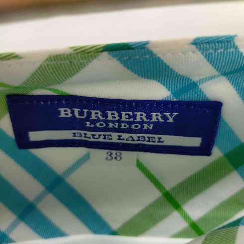 バーバリーブルーレーベル BURBERRY BLUE LABEL チェックミニスカート 切替プリーツ ホース刺繍 レディース DE:38
