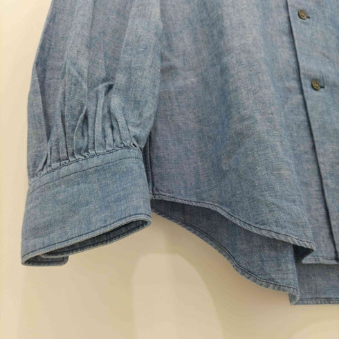 コムデギャルソンコムデギャルソン COMME des GARCONS COMME des GARCONS 2011AW ギャザースリーブ ラウンドカラー シャンブレーシャツ レディース JPN:S