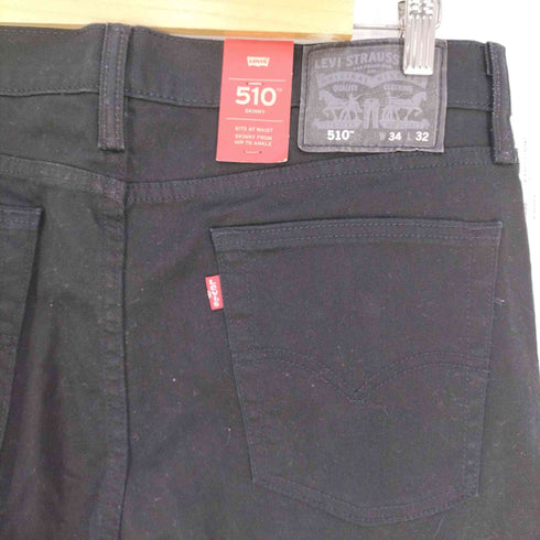 リーバイス Levis 裏3496 510 Super Skinny Jeans ブラックデニムスキニーパンツ メンズ W:34 L:32
