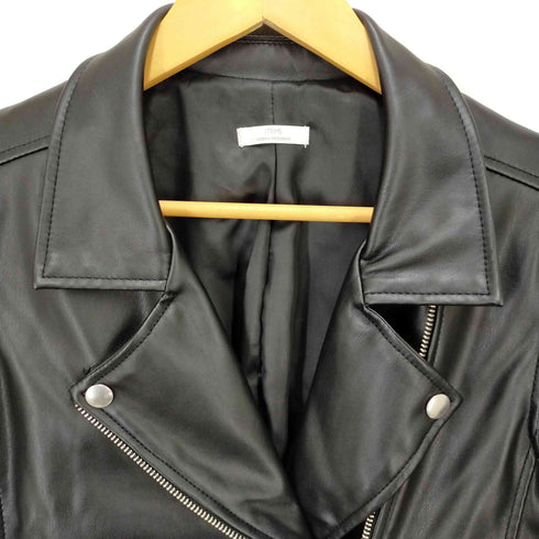 アイテムズ アーバンリサーチ ITEMS URBAN RESEARCH フェイクレザーダブルライダースジャケット レディース JPN:M