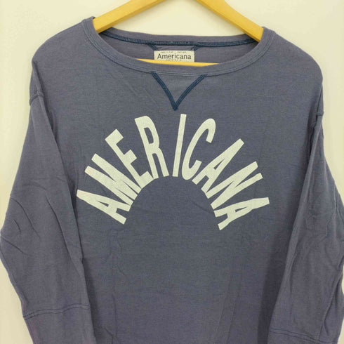アメリカーナ Americana アーチロゴ Vガゼット刺繍 七分丈 カットソー レディース